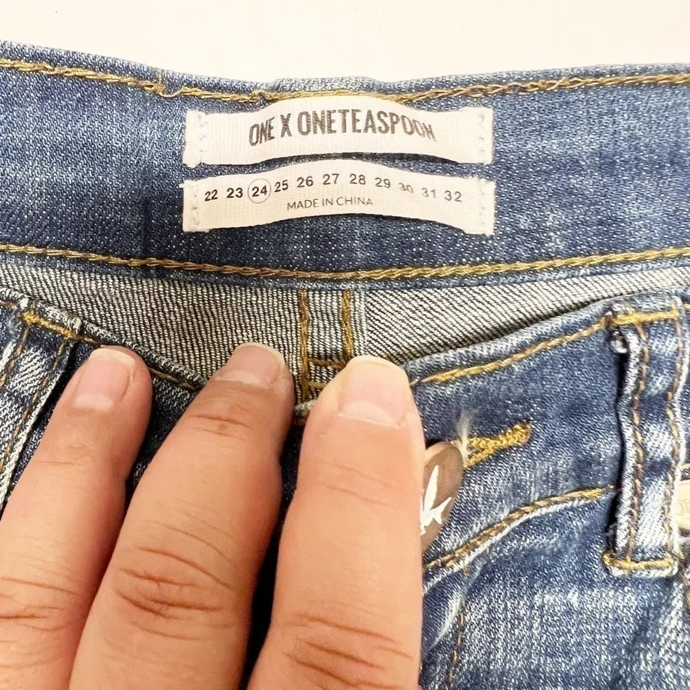 One Teaspoon Womens Medium Wash Awesome Baggies Cut Off Bermuda Jorts